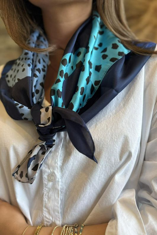 Dempsey Silky Blend Square Scarf Blues